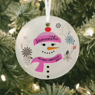 Ornement En Verre Baby's First Christmas Ornament, Personalized