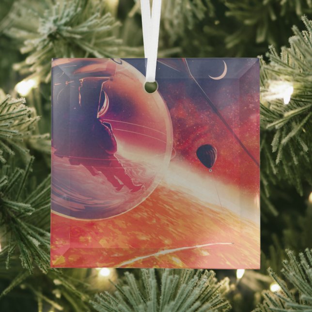 Ornement En Verre Ballon à air chaud extrême sur paysage volcanique (Insitu)