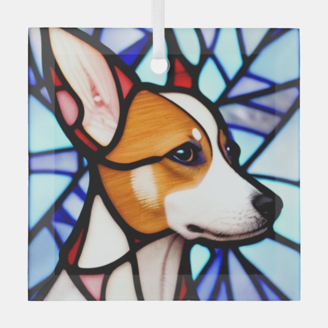 Ornement En Verre Basenji "Verre tendu" (Recto)
