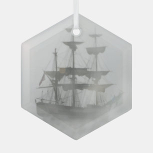 Ornement En Verre Bateau Pirate Foggy Voile Mer Océan