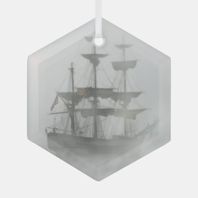 Ornement En Verre Bateau Pirate Foggy Voile Mer Océan (Recto)