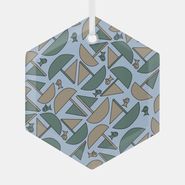 Ornement En Verre Bateaux et poissons (Recto)