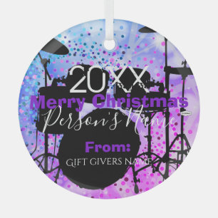 Ornement En Verre Batterie de Noël HAMbWG