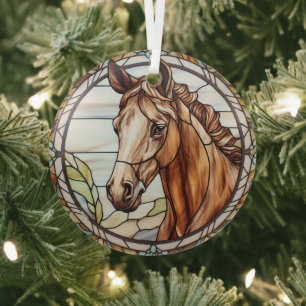 Ornement En Verre Beau Cheval Sardé