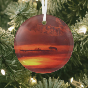 Ornement En Verre Beau Sunrise Orange Art Suncatcher
