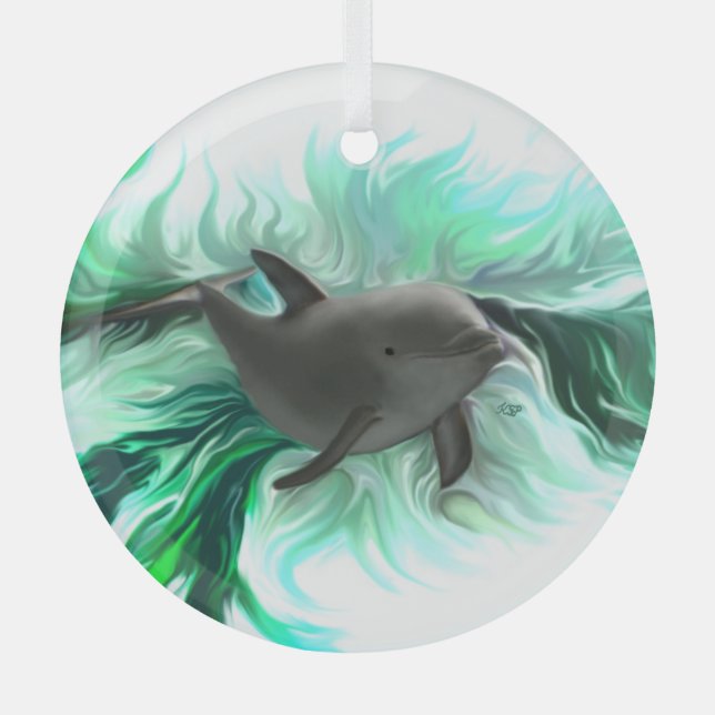 Ornement En Verre Bébé dauphin (Recto)