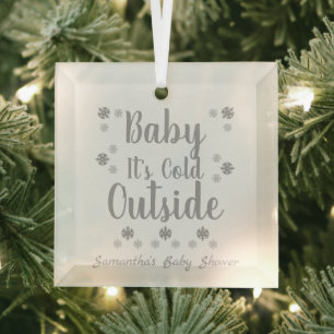 Ornement En Verre Bébé il fait froid dehors
