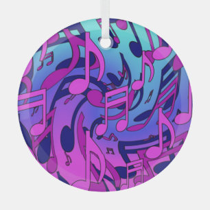 Ornement En Verre Belle Musique Couleur Vif Design Dynamique