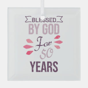 Ornement En Verre Béni par Dieu pendant 50 ans, design de 50ème anni