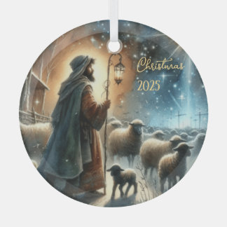 Ornement En Verre Berger de Noël personnalisé