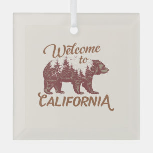 Ornement En Verre Bienvenue à l'ours de Californie