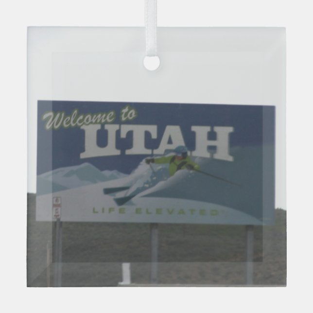 Ornement En Verre Bienvenue à Utah (Recto)