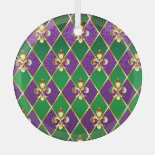 Ornement En Verre Bijoux Fond Mardi Gras