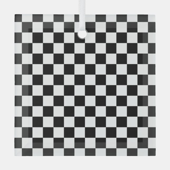 Ornement En Verre Black and white checkerboard pattern  (Recto)