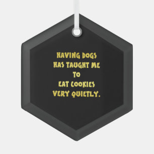 Ornement En Verre Blague drôle de chiens et de biscuits
