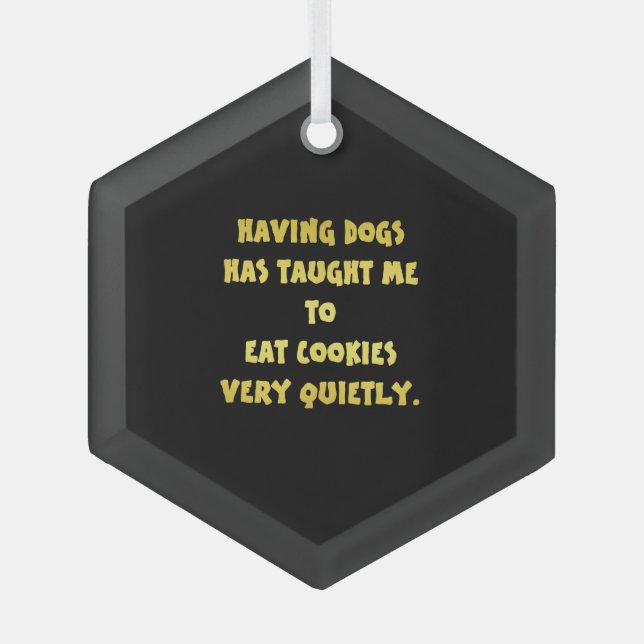Ornement En Verre Blague drôle de chiens et de biscuits (Recto)