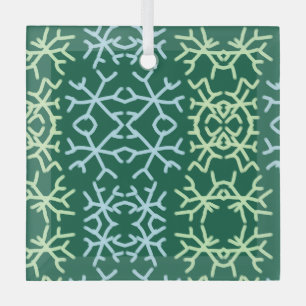 Ornement En Verre Bleu gr flocons de neige Noël motif neige motif