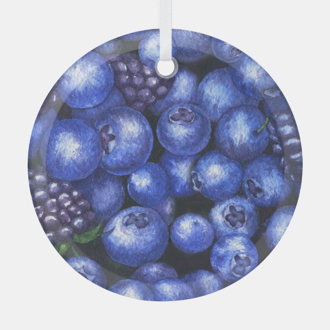 Ornement En Verre Bleuets Bleuets Bleuets Aquarelle Baguette transpa (Recto)