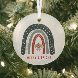 Ornement En Verre Boho Angel Rainbow Noël