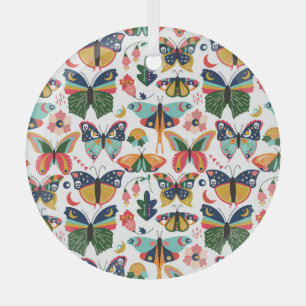 Ornement En Verre Boho Butterflies : Motif en papier peint sans cout