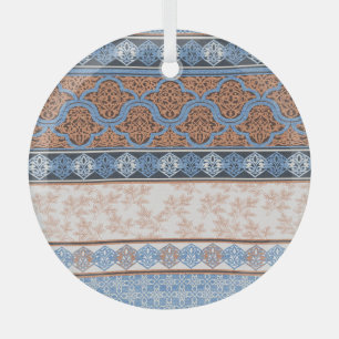 Ornement En Verre Boho Floral Stripes : Ethnic Seamless Collection