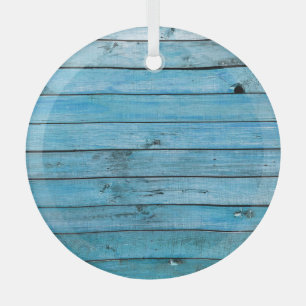 Ornement En Verre Bois bleu naturel, arrière - plan texturé.