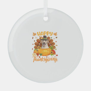 Ornement En Verre Bon thanksgiving Labrador Chien Turquie Citrouille