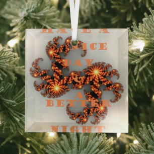 Ornement En Verre Bonne journée et meilleure nuit