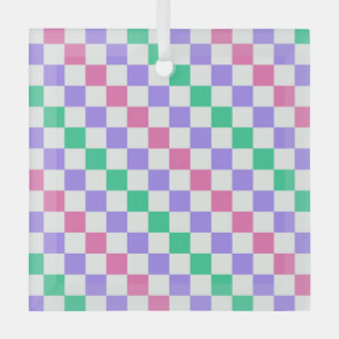 Ornement En Verre Boutique de bonbons à motif damier diagonal