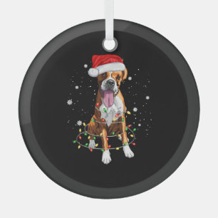 Ornement En Verre Boxe Chien Arbre Lumières Noël Jeu de Noël Pyjama 