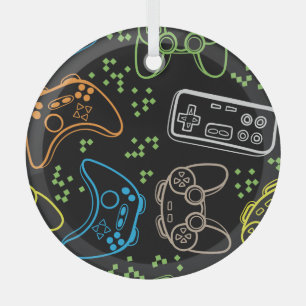 Ornement En Verre Bright gaming joysticks : motif cool.