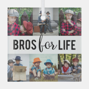 Ornement En Verre Bros for Life Brothers Photo Collage Typographie