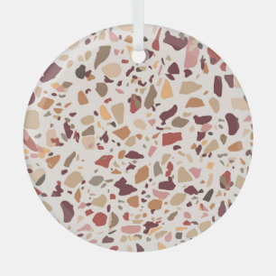 Ornement En Verre Brown terrazzo : vintage, motif à la mode.