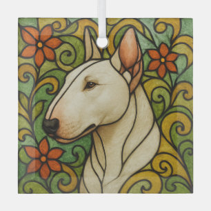 Ornement En Verre Bull Terrier "Verre Tiré"
