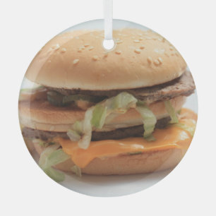 Ornement En Verre Burger Closeup