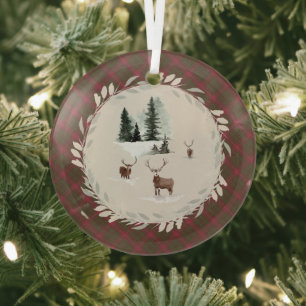 Ornement En Verre Burnett Patiné Original Tartan écossais