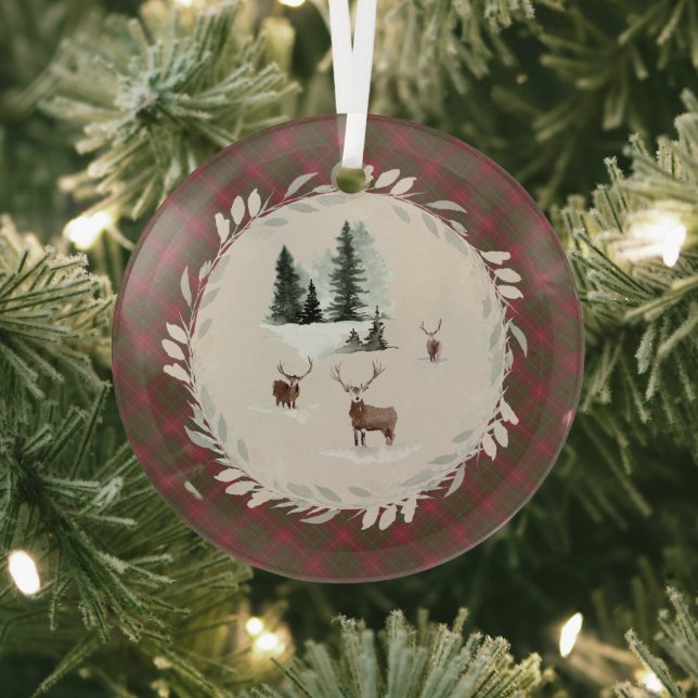 Ornement En Verre Burnett Patiné Original Tartan écossais (Insitu)