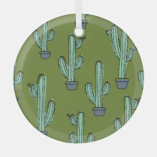 Ornement En Verre Cactus en pots