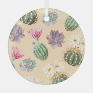 Ornement En Verre Cactus Succulent : Motif de détail élevé