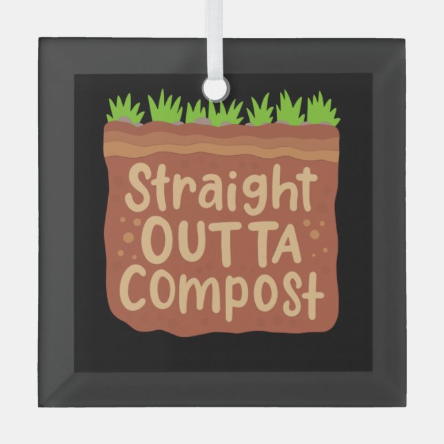 Ornement En Verre Cadeau de compost de jardin (Recto)