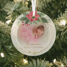 Cadeau de photo de Noël de bébé pour la première f
