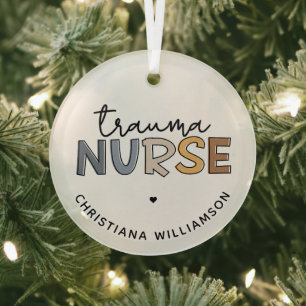 Ornement En Verre Cadeaux de soins infirmiers de traumatologie perso