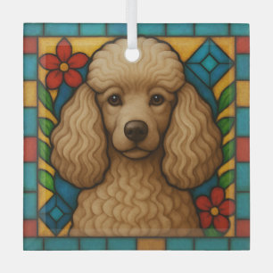 Ornement En Verre Cafe au Lait Poodle Dog "Verre Trait"