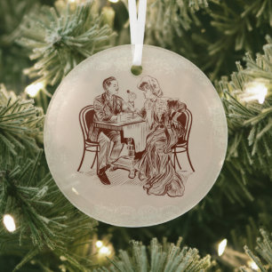 Ornement En Verre café et amour