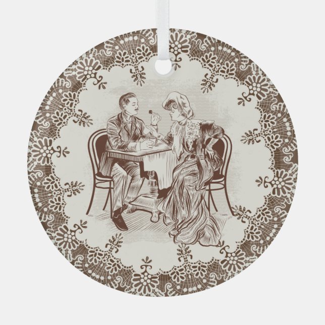 Ornement En Verre café et amour (Recto)