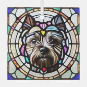 Ornement En Verre Cairn Terrier "Verre retenu"