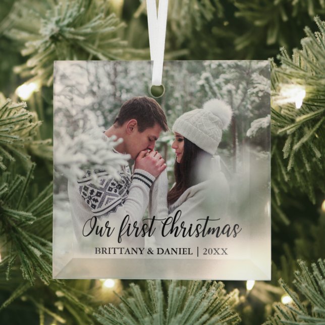 Ornement En Verre Calligraphie Notre première photo en couple de Noë (Insitu)