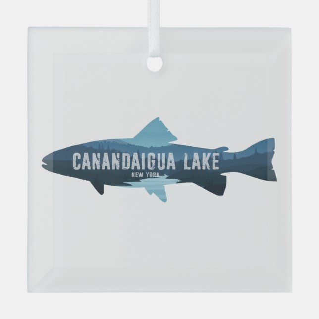 Ornement En Verre Canandaigua Lake New York Fish (Recto)