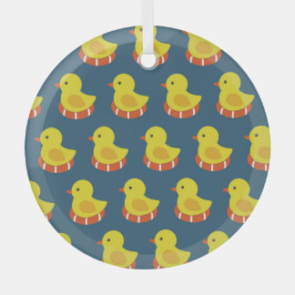 Ornement En Verre Canard en caoutchouc jaune, mignon, motif sans sou