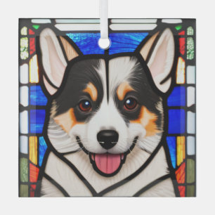 Ornement En Verre Cardigan Welsh Corgi "Verre Tiré"